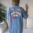 Watercolor Raccoon T-Shirt - Women's Oversized All-Season Top Blue Jean