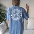 I Workout So I Can Eat Garbage Gym Raccoon Trash Panda Women's Oversized Comfort T-Shirt Back Print Blue Jean