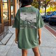 Alien UFO Raccoon Women's Oversized Tee - Cozy Back Print Design Moss