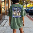 Autistic Raccoon Rizz Meme Women's Oversized T-Shirt | Fun Graphic Moss