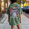 Autistic Racoon Oversized Women's T-Shirt | Meme Back Print Moss