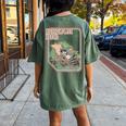 Dream Big Raccoon Women's Oversized T-Shirt - Back Print Comfort Moss