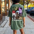 Feral Era Raccoon Meme Women's Oversized T-Shirt | Back Print Comfort Moss