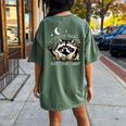 Funny Raccoon Women's Oversized T-Shirt - Humorous Back Print Moss