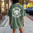 Gothic Raccoon Oversized T-Shirt - Back Print for Women Moss