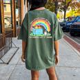 Groovy This Little Light-Of Mine Dumpster Fire Raccoon Women's Oversized Comfort T-Shirt Back Print Moss
