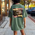 Life Is Soup Oddly Specific Weird Ironic Raccoon Meme Women's Oversized Comfort T-Shirt Back Print Moss