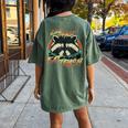 Live Fast Eat Trash Retro Trash Panda Raccoon Women's Oversized Comfort T-Shirt Back Print Moss
