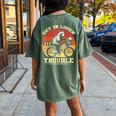 Get In Loser Raccoon Opossum Trash Panda Women's Oversized Comfort T-Shirt Back Print Moss