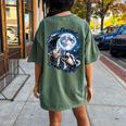 Opossum & Raccoon Moon Howling Tee - Women's Oversized Comfort Moss