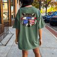 Patriotic Raccoon Women's Oversized T-Shirt – July 4th Back Print Moss