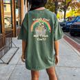Raccoon Comfort Women's Oversized T-Shirt - Fun Back Print Moss