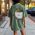Raccoon Lover Oversized Women's T-Shirt | Animal Theme Back Print Moss