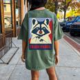Raccoon Lover Oversized Women's T-Shirt | Cute Wildlife Design Moss