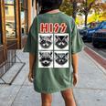 Raccoon Rock Music Band Concert Men Women Kids Raccoon Women's Oversized Comfort T-Shirt Back Print Moss