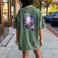 Raccoons Howling At The Moon Shirt Raccoon Women's Oversized Comfort T-Shirt Back Print Moss