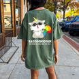 Racoonicorn Trash Panda Raccoon With Unicorn Horn Women's Oversized Comfort T-Shirt Back Print Moss