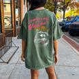 Strawberry Jams But My Don't Raccoon Women's Oversized Comfort T-Shirt Back Print Moss