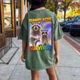 Tummy Ache Survivor Raccoon Women's Oversized T-Shirt | Comfort Fit Moss