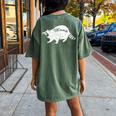 Vintage Women's Oversized T-Shirt with Retro Raccoon - Casual Charm Moss