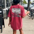 Alien UFO Raccoon Women's Oversized Tee - Cozy Back Print Design Crimson