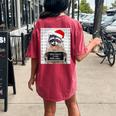 Christmas Raccoon Back Print Women's Oversized T-Shirt | Dear Santa Humor Crimson