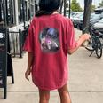Ferret Howling Moon Women's Oversized T-Shirt | Back Print Crimson