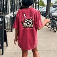 Funny Raccoon Women's Oversized T-Shirt - Humorous Back Print Crimson