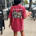 Let's Get Trashed Raccoon And Opossum Drinking Beer Women's Oversized Comfort T-Shirt Back Print Crimson