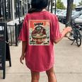 Raccoon Eating Ramen Women's Oversized T-Shirt - Anime Style Crimson