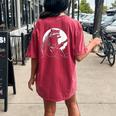 Raccoon Guitarist Women's Oversized T-Shirt | Moonlit Back Print Crimson