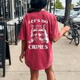 Raccoon 'Let's Do Crimes' Oversized Unisex T-Shirt | Cute Back Print Crimson