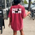 Raccoon Lover Women's Oversized T-Shirt | Animal Mom Back Print Crimson