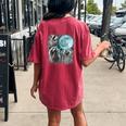 Raccoon Moonlight Howl | Women's Comfort Fit Back Print T-Shirt Crimson