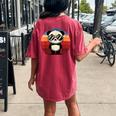 Retro Panda In Sunglasses BBQ Pool Party Panda Women's Oversized Comfort T-Shirt Back Print Crimson