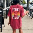 Vintage Retro Save The Trash Pandas Raccoon Women's Oversized Comfort T-Shirt Back Print Crimson