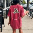 Women's Oversized Raccoon Pocket T-Shirt - Cozy Back Print Tee Crimson