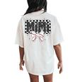 Cute Baseball Mimi Ballpark Coquette Bow Grandma Women's Oversized Comfort T-Shirt Back Print Ivory