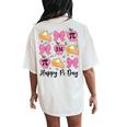 Happy Pi Day Coquette Bow Pie Numbers Math Teacher Science Women's Oversized Comfort T-Shirt Back Print Ivory