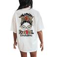 Leopard Messy Bun Grandma Life Football Grandma Women's Oversized Comfort T-Shirt Back Print Ivory