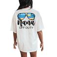 Nana Off Duty Sunglasses Palm Tree Beach Sunset Mother's Day Women's Oversized Comfort T-Shirt Back Print Ivory