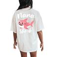 Nana Shark Mother's Day Grandma Women's Oversized Comfort T-Shirt Back Print Ivory