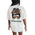 Nonni Leopard Messy Bun Mother's Day For Grandmothers Women's Oversized Comfort T-Shirt Back Print Ivory