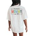 Promoted To Mommy Mama Est 2025 Soon To Be Mom Women's Oversized Comfort T-Shirt Back Print Ivory