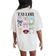 Retro Coquette Taylor First Name Personalized Birthday Girl Women's Oversized Comfort T-Shirt Back Print Ivory