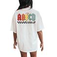 Rock Abcd Out Of School Kindergarten Teacher Appreciation Women's Oversized Comfort T-Shirt Back Print Ivory
