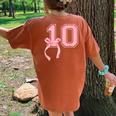 Birthday Girl Pink Coquette Bow 10 Year Old Aesthetic Girly Women's Oversized Comfort T-Shirt Back Print Yam