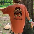 Nonni Leopard Messy Bun Mother's Day For Grandmothers Women's Oversized Comfort T-Shirt Back Print Yam