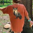 Owl Hunting Hiking Outdoor Camping Forest Owl Women's Oversized Comfort T-Shirt Back Print Yam