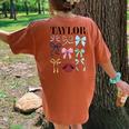 Retro Coquette Taylor First Name Personalized Birthday Girl Women's Oversized Comfort T-Shirt Back Print Yam